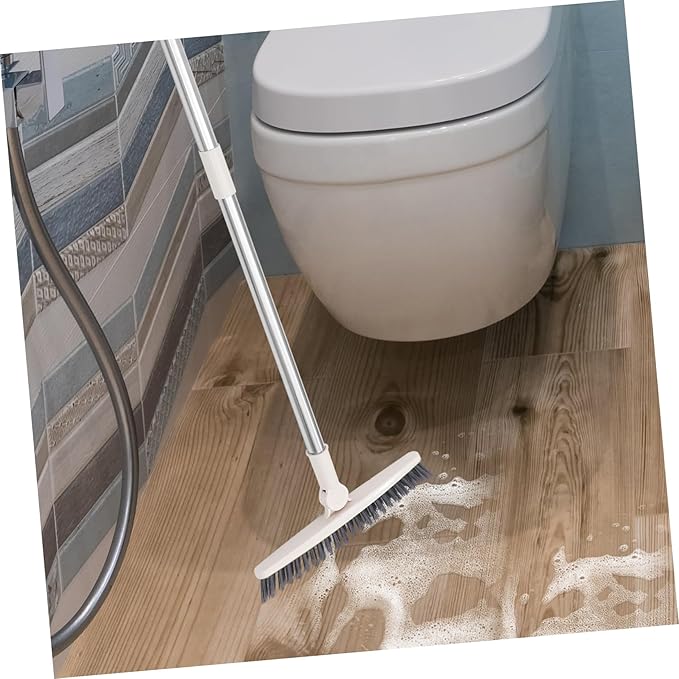 Beaupretty Rotatable Floor Scrub Brush with Long Handle for Deep Cleaning Gaps Window Grooves Shower Doors Tile Grout Corners Lightweight Multipurpose Crevice Cleaner for Bathroom Kitchen