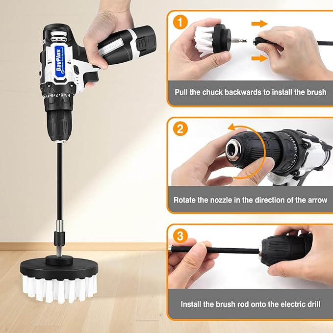 Electric Scrubber, Shower Scrubber, Cordless Cleaning Brush Scrubber for Home, 10 Replacement Heads, Rechargeable Cleaning Brush for Bathrooms, Car Floor Tiles