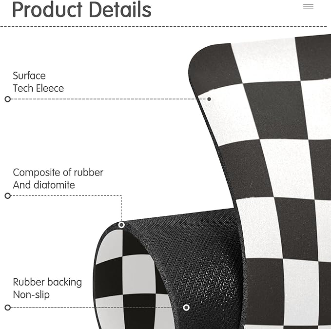 Checkered Black Kitchen Sink Splash Guard Sink Faucet Mat Faucet Handle Drip Catcher Drain Mats for Kitchen Bathroom Countertop Absorbent Dish Drying Pad 2Pack 14.7x5.4IN