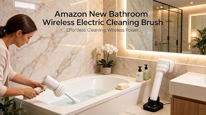 Wireless Electric Cleaning Brush Set, Rechargeable Multi-Purpose Scrubber for Bathroom Kitchen, Household Dish Brush, Tile Brush, Shoe Brush