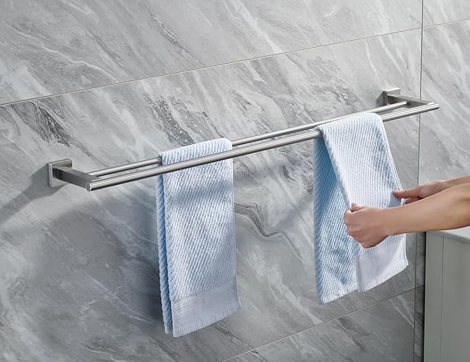 Miyili 36-Inch Bath Double Towel Bar Stainless Steel Bathroom Towel Rack Holder Wall Mount Brushed Finish, A02N90B