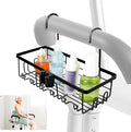 2-In-1hanging shower chair caddy : Holder Organizer Rustproof Shower Chair Accessories for tub bath room with arms chair storage basket shelf fit Seniors Elderly Disabled Patient Pregnant (Black)