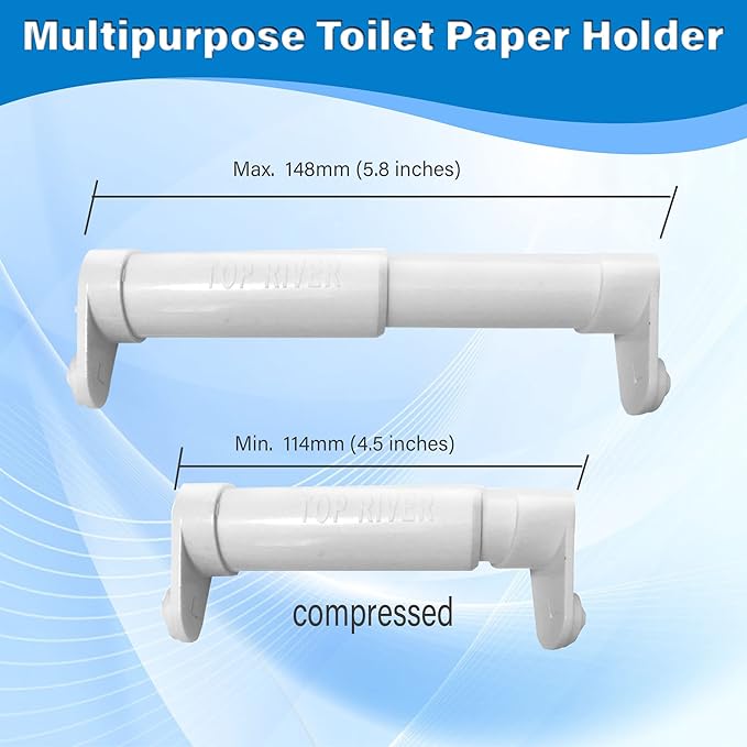 Top River Toilet Paper Holder Extender, Fit Double Rolls and Triple Rolls, Mega Rolls and Large Toilet Paper Rolls (Set of 2)