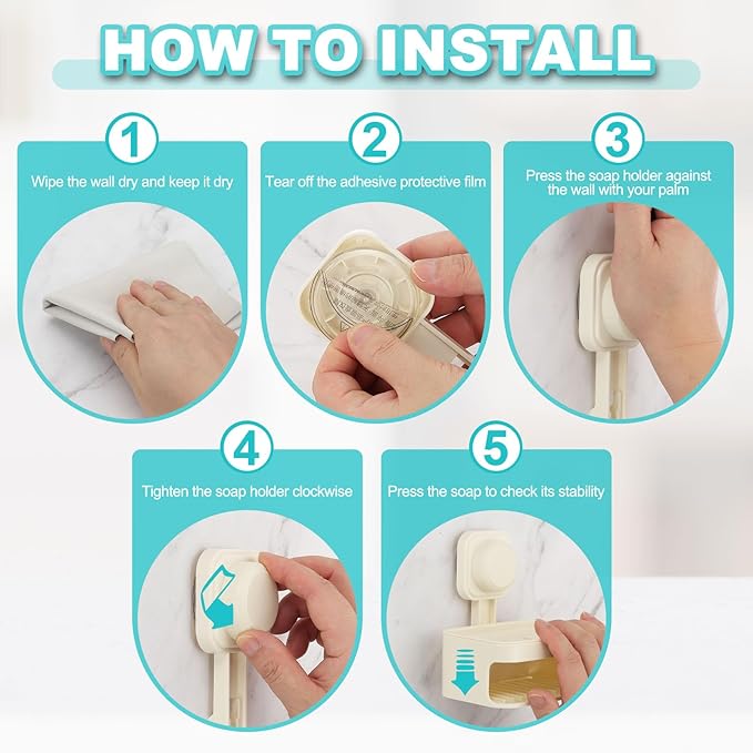 uxcell 1Pcs Suction Cup Soap Dish, Removable and Reusable Wall Mounted Double Bar Soap Holder for Shower No-Drilling Sponge Holder for Bathroom Kitchen, White
