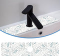 Grey Blue Leave Branche Faucet Mat for Kitchen Sink Botanical Flower, Soft Diatom Mud Material, Strong Water Absorption, Non-slip, Easy to Clean for Bathroom, Kitchen 23.5"X5.5"