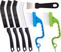 Ginsco 7 Pcs Hard Bristle Crevice Cleaning Brush Kit, Multifunctional Hand Held Gap Cleaning Tools for Small Corner Window Track Kitchen Bathroom
