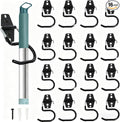 16 Pack Metal Broom Hooks, Heavy Duty Garage Holder Wall Mount, S Type Anti-Slip Mop Rack, Cleaning Tools Holder Storage Organizer Hanger for Shovel Rakes Shed Garden Lawn Yard