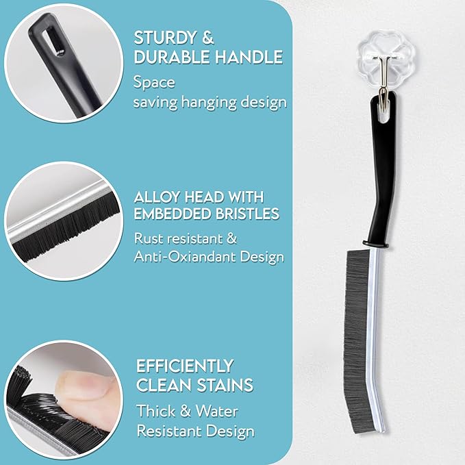 6 PCS Hard Bristle Crevice Cleaning Brush Multifunctional Gap Cleaning Scrub Brush Crevice Cleaner Tool for Home, Kitchen, Bathroom, Window, Vehicle, Toilet Crevice and Grout Cleaning Brush.