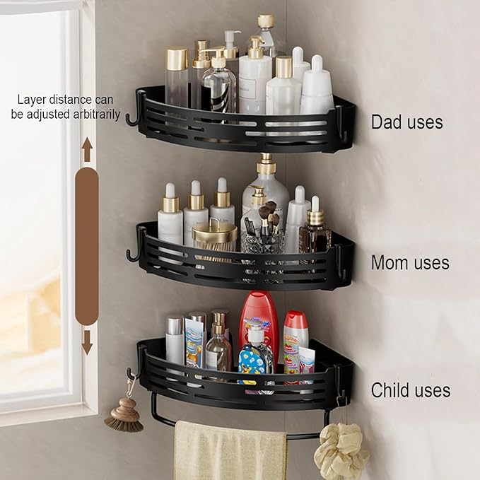 3-Pack, Shower Kitchen Organizer, Caddy Bathroom Caddy Waterproof Large Capacity Plastic Hanging Accessories Storage，A