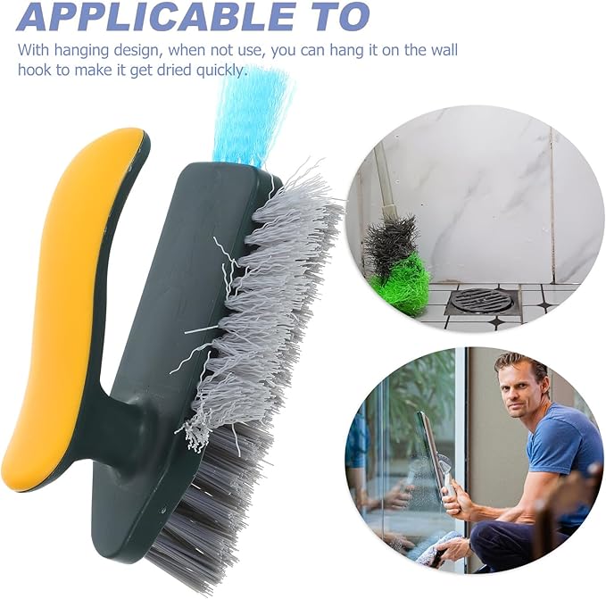 Crevice Cleaning Brush for Household Small Spaces, 1pcs Yellow- Scrub Brush for Bathroom Floor, Toilet, Wall Corner Cleaning, Narrow Gap Cleaner