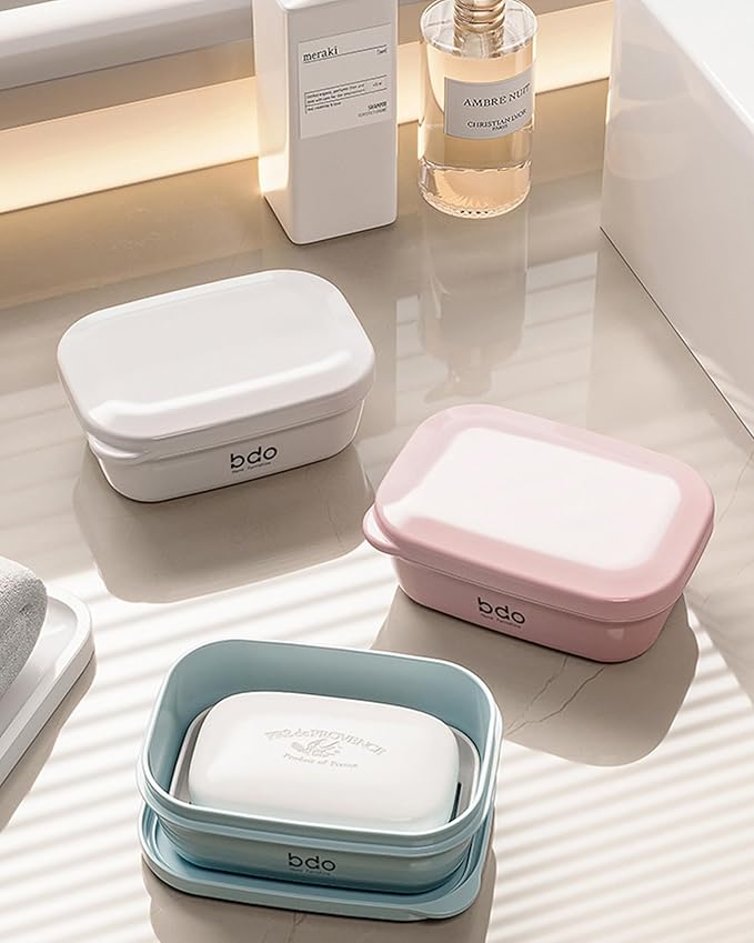 Travel Soap Case, Leakproof Soap Container with Lid, Portable Bar Soap Holder for Traveling, Soap Dishes for Bathroom, Shower, Gym, School, Camping, Vacation, Outdoor