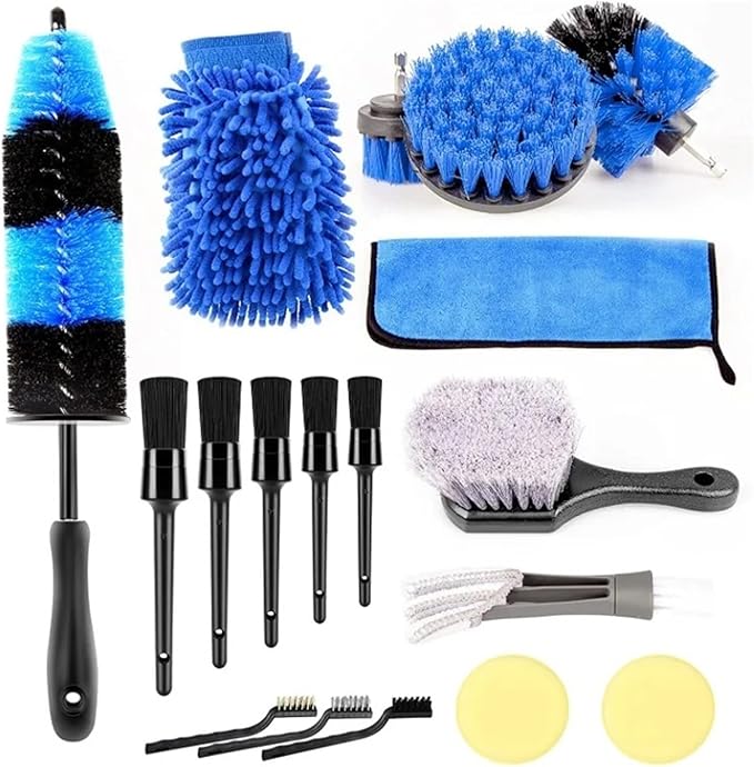 Household Car Cleaning Electric Drill Brush Head Set Electric Brush Kitchen Bathroom Cleaning Kit Toilet Cleaning Tools(27pcs)