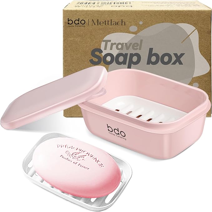 Travel Soap Case, Leakproof Soap Container with Lid, Portable Bar Soap Holder for Traveling, Soap Dishes for Bathroom, Shower, Gym, School, Camping, Vacation, Outdoor