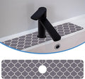 Faucet Mat for Kitchen Sink Stylish Grey Moroccan Art, Soft Diatom Mud Material, Strong Water Absorption, Non-slip, Easy to Clean for Bathroom, Kitchen 23.5"X5.5"