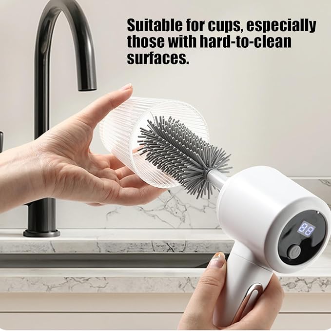Genérico Electric Sink for Bathroom – Multifunctional Household Supplies 3 Levels with Handle, Brushes, for Bath, Tile, Floor, Toilet, Kitchen, Wall, Car, Skirting Board,
