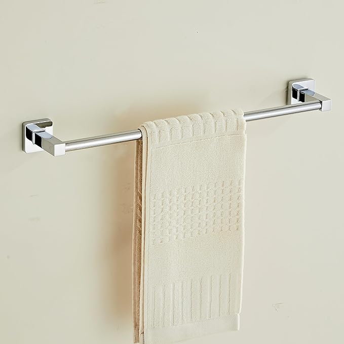 18 Inch Towel Racks for Bathroom Wall Mounted, Chrome Finish Stainless Rack with Towel Bar and Hand Towel Holder, Shower and Bath Towel Rack for Bathroom(Total Length 20-Inch)