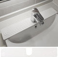 24 Inch Stone Faucet Mat for Kitchen Sink, Diatomite Fast Drying Mat for Kitchen Counter, Water Absorbent Faucet Sink Splash Guard with Raised Feet, Bathroom Counter Protector (White, 23.62"x3.93")