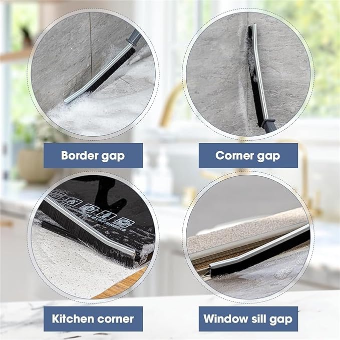 Crevice Cleaning Brush Set - Hard Bristle Small Brushes for Grout, Toilet, and Shower Tile Ideal for Tight Spaces in Bathroom and Kitchen(Flat Bristle 6 Pack)