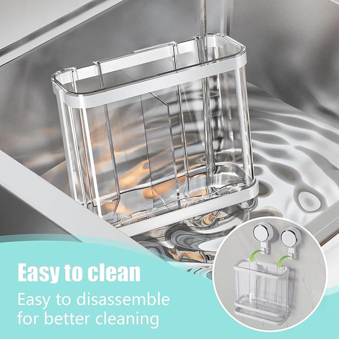 Toothbrush Holders Wall Mounted for Bathrooms, Suction Cup Electric Tooth Brush and Toothpaste Organizer Razor Holder for Shower, Countertop, Vanity, Clear