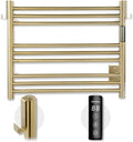 K&KALONZO Towel Warmer for Bathroom, Wall-Mounted 9-Bar Heated Towel Rack with Built-in Timer, Waterproof Electric Towel Heater, Support Plug-in and Hardwired, Brushed Gold, EL13S