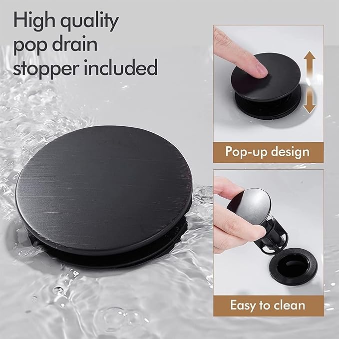 Fransiton Oil Rubbed Bronze Waterfall Bathroom Faucet Lavatory Single Handle 1 or 3 Hole Bathroom Sink Faucet Washbasin Faucet with Deck and Pop-up Drain (Short, Oil Rubbed Bronze)