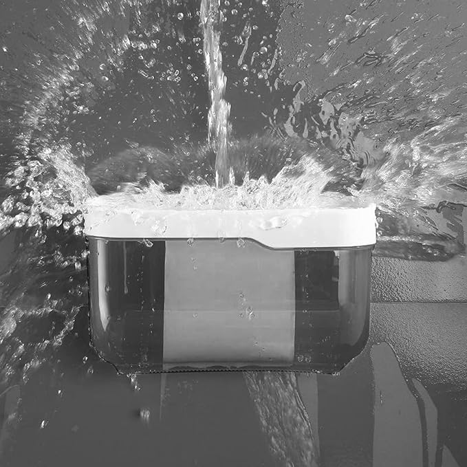 Toilet Paper Holder - Wall Mounted Waterproof Bathroom Roll Holder,Multifunction Dispenser Cat Proof No Drilling (Grey)