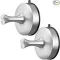 DGYB Suction Cup Hooks for Shower 2-Pcs Heavy-Duty 15LB Max Load, 304 Stainless Steel & PVC, No Drill Bathroom Wall Hooks for Towels, Robe, Loofah (Brush)