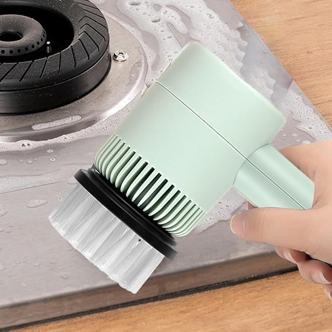 Electric Spin Scrubber, Electric Cleaning Brush with 6 Brush Heads, Rotating Head Powerful Spin Scrubbers, Multipurpose Electric Cleaning Brush for Kitchen Bathroom and Floor