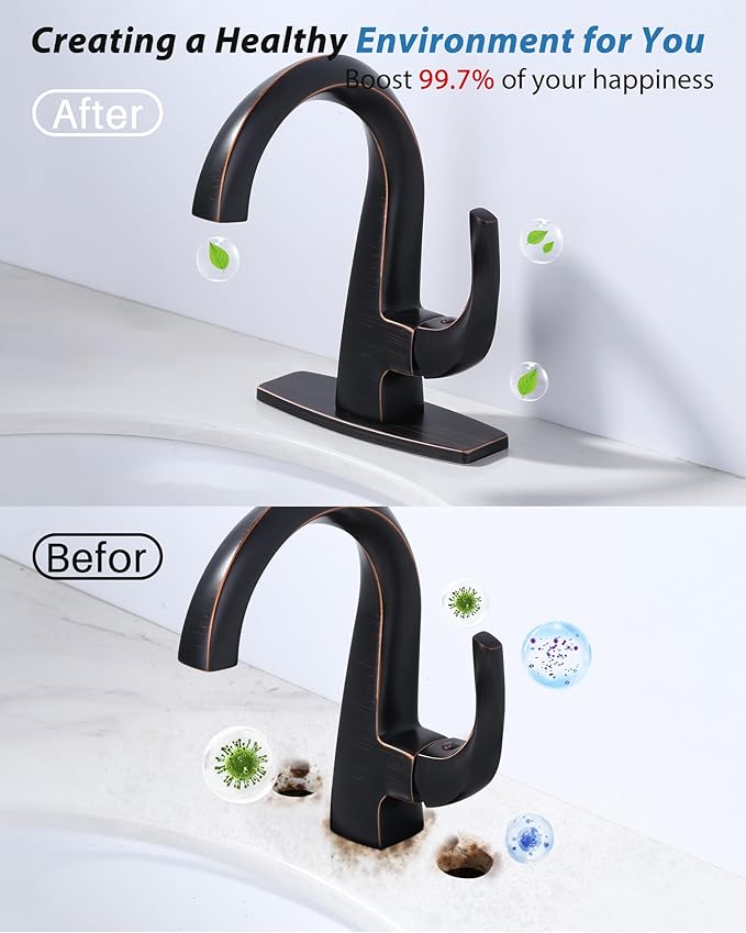 Bathroom Sink Hole Cover 6": 3 Hole Faucet Plate Cover Oil Rubbed Bronze - Stainless Steel Sink Faucet Hole Cover - 4" Hole Cover Deck Plate Escutcheon for 1 or 3 Hole Bathroom Vanity Basin
