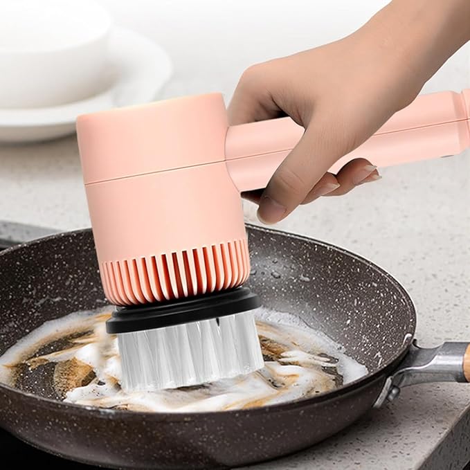 Electric Spin Scrubber, Electric Cleaning Brush with 6 Brush Heads, Rotating Head Powerful Spin Scrubbers, Multipurpose Electric Cleaning Brush for Kitchen Bathroom and Floor