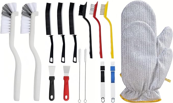 16PCS Crevice Cleaning Brush Set for Deep Cleaning Bathroom, Kitchen, Corner, Grout, Sink, Cup, Teapot, Blender, Bottle, Tight Spaces