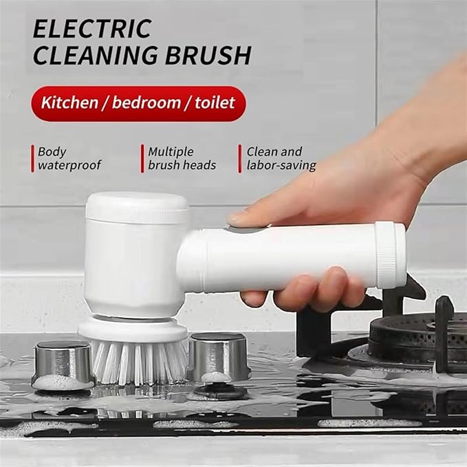 AVFORA Kitchen Home Handheld Dishwashing Brush Electric Cleaning Machine Multifunctional Washing Polishing Tools Power Scrubber Electric Scrubber Shower Scrubber for Cleaning Kitchen, Window, Dish
