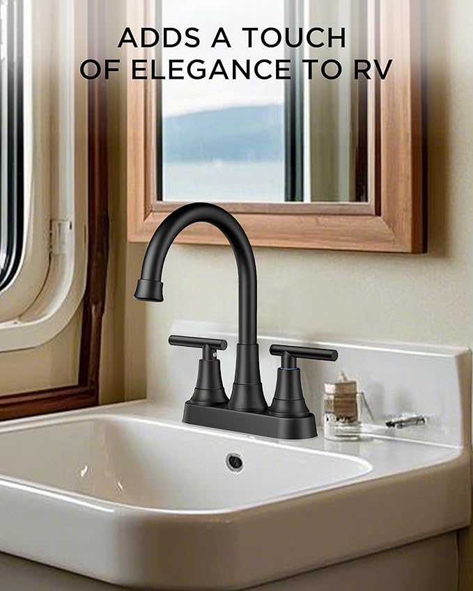 FORIOUS Centerset Bathroom Faucets for Sink 2 or 3 Hole, Brushed Nickel 4 Inch Bathroom Sink Faucet with Pop up Drain and cUPC Hose, 360° spout, Two Handles for Restroom,Vanity, RV Remodel