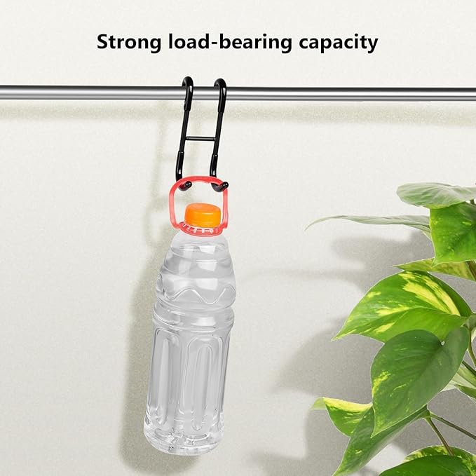 NINETREX Shower Door Hooks,Over Glass Door Hooks for Bathrooms Frameless Glass,Heavy Duty SUS 304 Stainless Steel Hook for Towels,Squeegee,Loofah,Shaver,Robe,2 Pack,Black