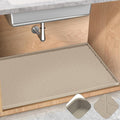 TRZZ Silicone Waterproof Under Sink Mat 31" x 22", Drip Tray and Cabinet Liner for Kitchen and Bathroom, Prevents Water Damage and Organizes Cabinets (Khaki)