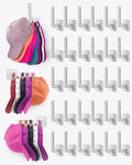 Hat Rack for Hat Storage (30-Pack), Multi-Purpose Hat Organizer, Strong Adhesive Hat Hooks for Wall Hat Organizer for Baseball Caps, Two Mounting Options Hat Hook, White