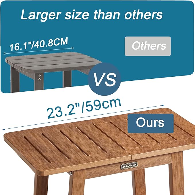 HDPS Shower Bench Seat, Waterproof Poly Lumber Shower Stool, Bathroom Chair with Adjustable Feet, Non-Slip, No Maintenance, Brown