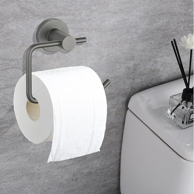 Toilet Paper Holder, Premium 304 Stainless Steel Paper Towel Holder, Toilet Paper Roll Dispenser Bathroom 5.5" TP Holder for Kitchen Washroom (Grey)