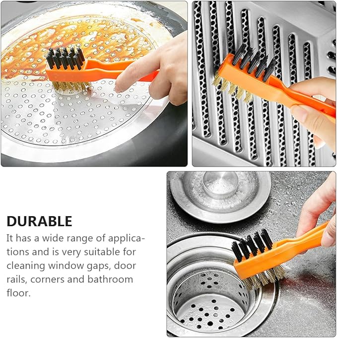 2pcs Multipurpose Window Groove Cleaning Brush Stiff Bristles for Bathroom Floor and Tile Grout Deep Crevice Home Cleaning