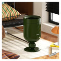 Bathroom Metal Trash Can, 4 Gallon(15 L) Garbage Can Lid-Free, Trash Bin for Bedroom, Office, Living Room (Green, Top Open)
