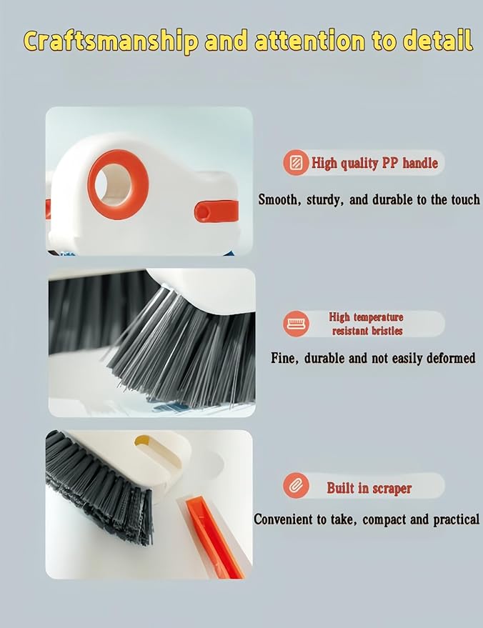 2 in 1 Groove Cleaning Brush Window Track Cleaning Tool, Gap Cleaning Brush，Multi-Function Grout Cleaning Tool(Gray,Two)