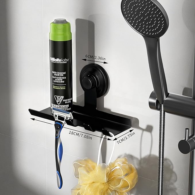 DELITON Suction Cup Razor Holder 2 Pack, Removable Shower Hooks for Inside Bathroom, Powerful Suction Cup Hooks for Towel, Loofah, Razor