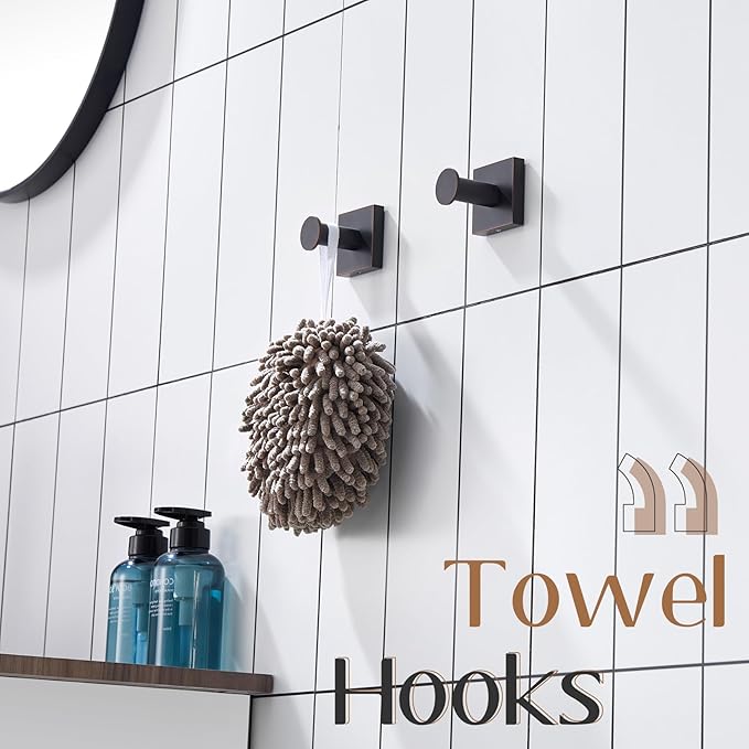 KOKOSIRI Robe Hooks Oil Rubbed Bronze Bathroom Shower Hook for Wall Closet Kitchen Hanging Towels Bathroom Hardware Stainless Steel 2 Pack, B1016ORB-P2