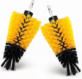 2 Piece Scrub Brush for Drill Bathroom Cleaning Tools Corner Cleaning Brush Drill Brush Attachment Carwash Brush, Drill Scrubber Brush Kit Detailing Brushes for Home Kitchen Grout Tile(Yellow)