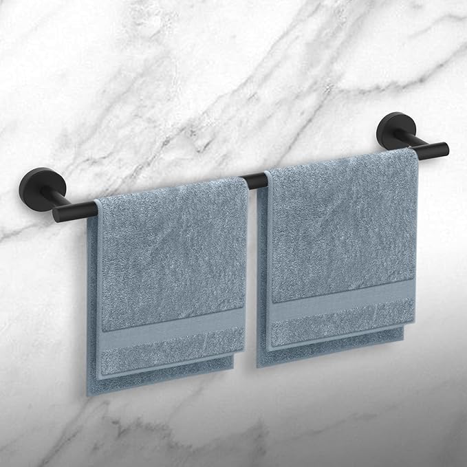 Newfun 16 Inch Matte Black Bathroom Towel Bar,2Pcs Towel Racks for Bathroom Rod Classic SUS304 Stainless Steel Bathroom Towel Holder Wall Mounted