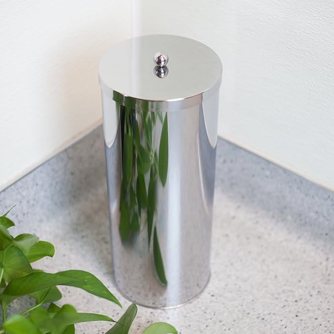 Huji Rust Resistant Stainless Steel Toilet Paper Roll Canister Holder for Bathroom Storage (2, Toilet Paper Canister)