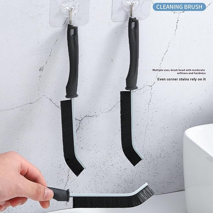 Ergonomic Handle Heavy Duty Scrub Brush for Stubborn Grime Grout Window Edges Sturdy Construction Long Handle Narrow Design Brush