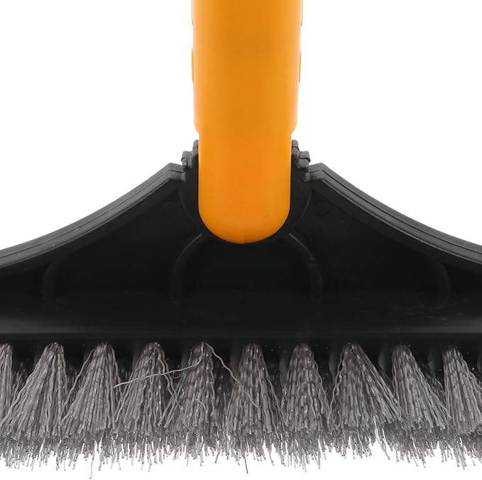 Toyvian Dual-Sided V-Shaped Floor Brush with Long Handle, 110x23x8cm Bathroom Scrub Brush for Tile Corners and Floor Seams, Shower and Bathroom Cleaning Tool, (Random Color)
