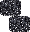 Bligli Pebble Sink Mat for Stainless Steel/Ceramic Sinks, 2 Pack PVC Sink Protectors Mats for Bottom of Kitchen Sink, Dish Drying Mat for Dishes and Glassware, 15.7 x 11.8 inch, Black