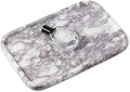 Luxury Marble Vanity Tray, Bathroom Tray Countertop, Calacatta Marble/Stone, Home Decorative Dresser Organizer, Storage for Kitchen Sink, Perfume Jewelry Holder(Purple&White)